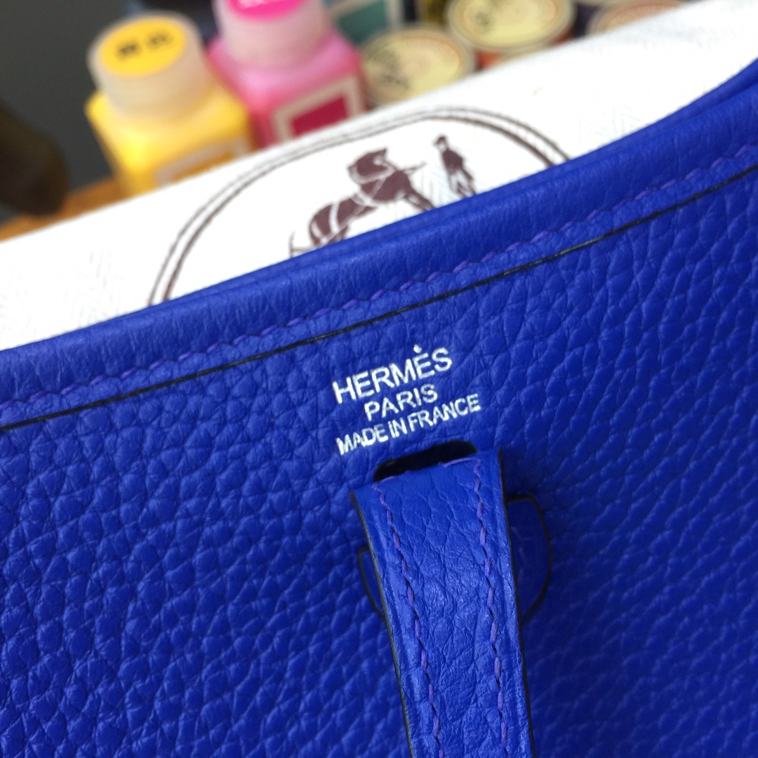 에르메스 미니 에블린16 블루로얄 은장 끌레망스 가죽